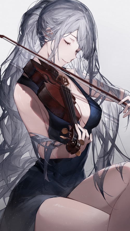 AK-12 from Girls Frontline playing the violin