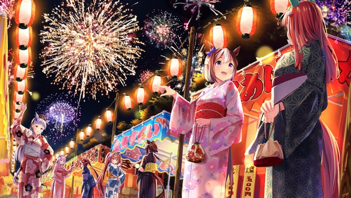 Uma Musume Pretty Derby Horse Girls at Fireworks Festival