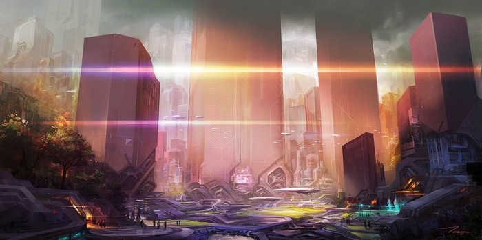 Won Jun Tae's Futuristic Cityscape Digital Art