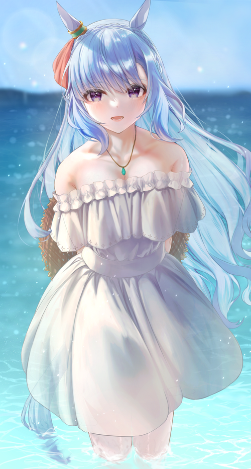 Mejiro Ardan from Uma Musume Pretty Derby in a white dress
