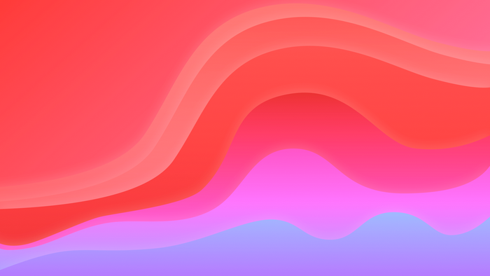 Abstract wavy layers of red, pink, and purple