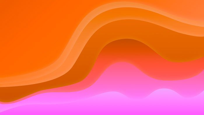 Abstract wavy lines in orange and pink gradient