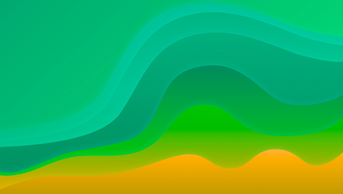 Abstract wavy lines with green and orange gradients