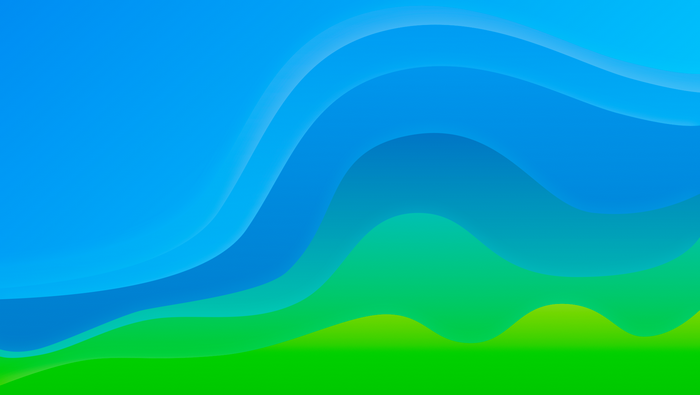 Abstract wavy lines in blue and green