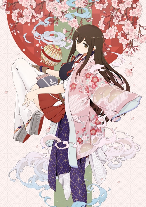 Akagi from Kantai Collection in a pink kimono