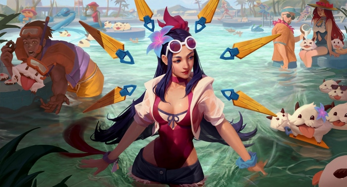 League of Legends Pool Party Characters and Poros