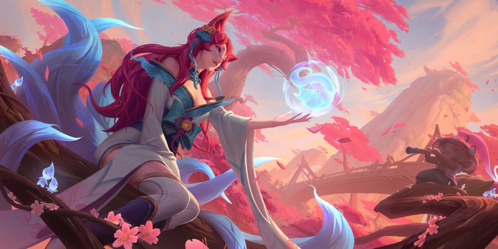 Ahri from League of Legends with magical orb
