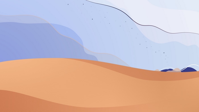 4K abstract landscape with dunes and sky