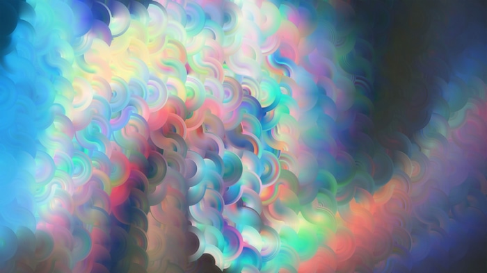 Abstract 3D wavy lines with colorful cyan