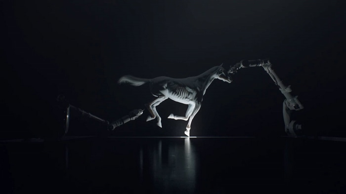 Westworld robot horse in a dark setting