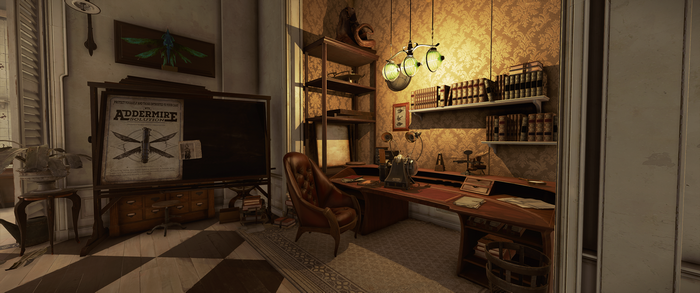 Dishonored 2 office with desk and chair