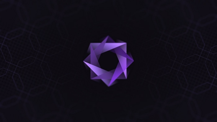 Abstract purple geometric pattern on dark background