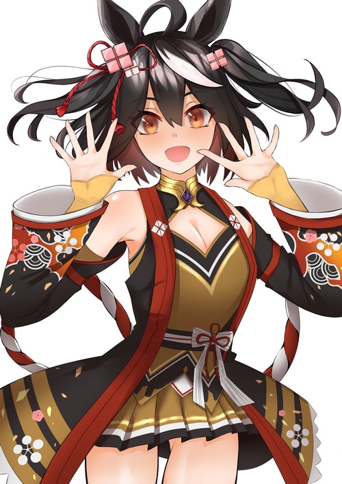 Anime girl with black hair and animal ears