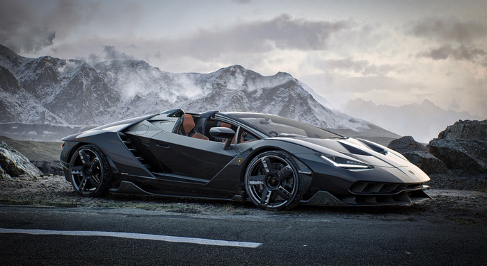 4K Lamborghini Centenario in Snowy Mountains