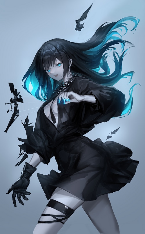 4K anime artwork of a woman with blue eyes