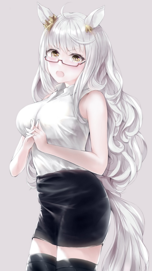 Biwa Hayahide from Uma Musume Pretty Derby with glasses