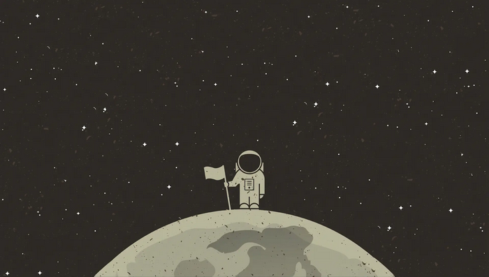 Astronaut on a planet in space with stars