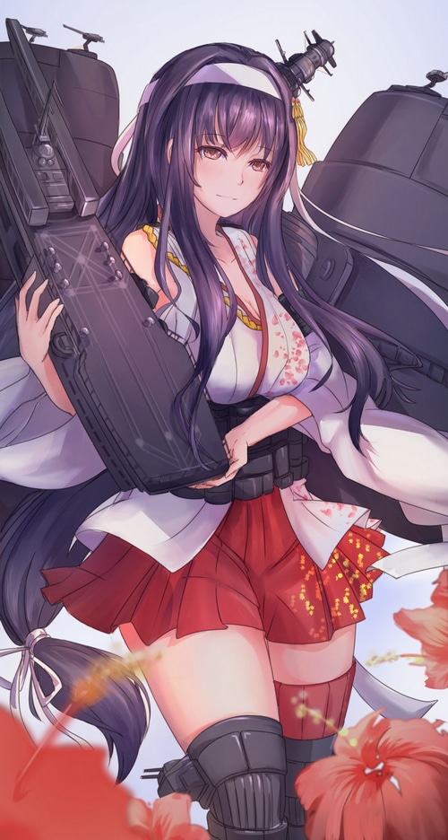 Kantai Collection's Fusou in Japanese attire