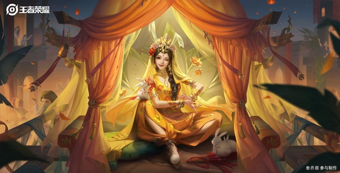 Honor of Kings: A woman in yellow with rabbits