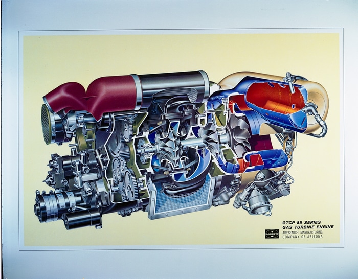 Garrett GTCP 85 Series Gas Turbine Engine Cutaway Diagram