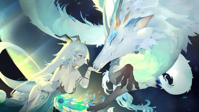 Veibae with a white dragon