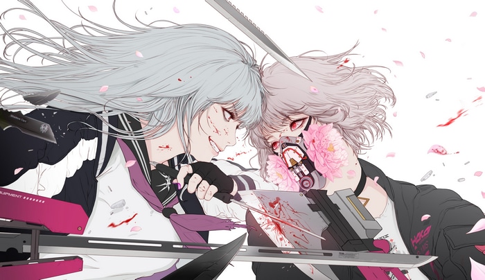 4K Two Girls Fighting With Swords