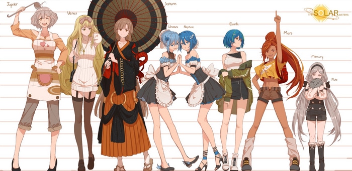 Solar Sisters: A line-up of anime planets