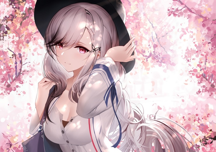 Azur Lane Dunkerque in a Cherry Blossom Grove
