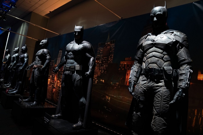 Multiple Batman Suits on Display