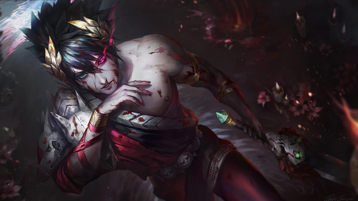 Zagreus (Hades) with bloody wounds