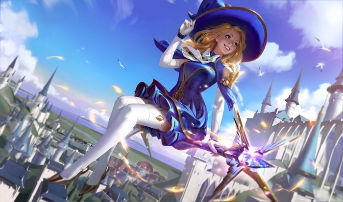 Lux from League of Legends with a magical staff