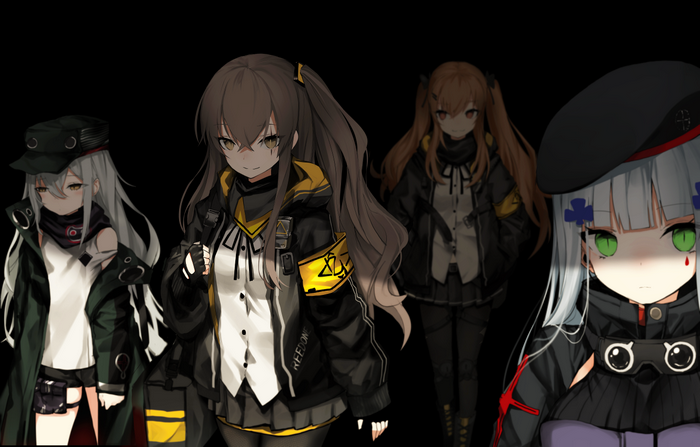 UMP45, HK416, G11, and UMP9 from Girls Frontline