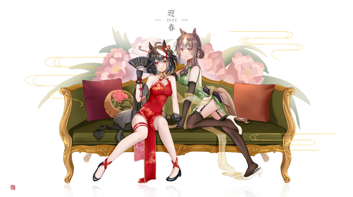 Satono Diamond and Kitasan Black in Chinese Dresses