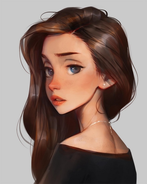 Sam Yang's digital painting of a woman