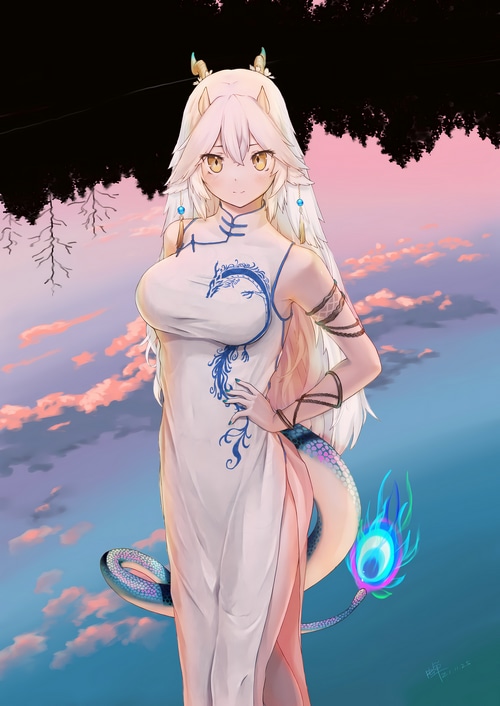Veibae with Dragon Tattoo and Tail