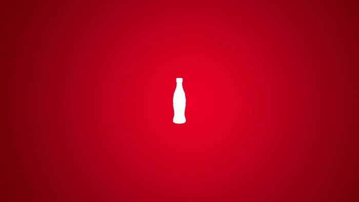 Coca-Cola bottle silhouette on red background