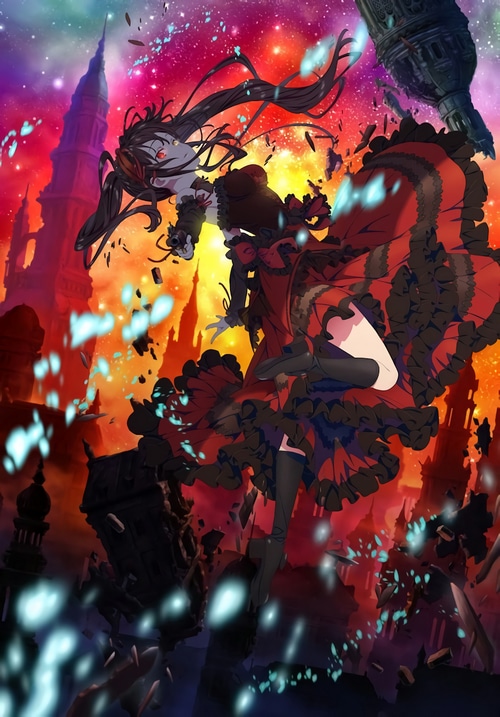 Tokisaki Kurumi from Date A Live in a chaotic city