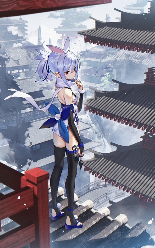 Usada Pekora in Japanese-style attire with bunny ears
