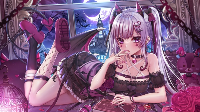 4K Gu Li succubus with feet in the air