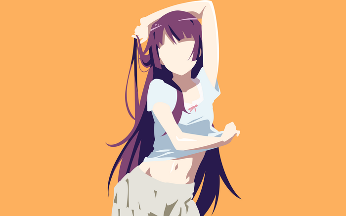 4K Monogatari Series Senjougahara Hitagi Vector Art