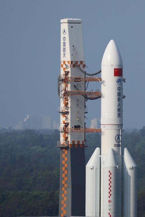 Long March 5 rocket on launchpad