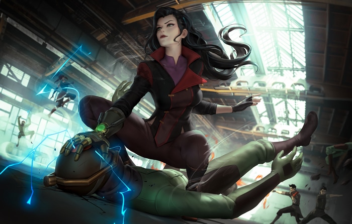 Asami Sato fighting in The Legend of Korra fan art