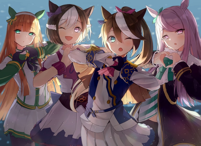 Uma Musume Pretty Derby Horse Girls Making Heart Shapes