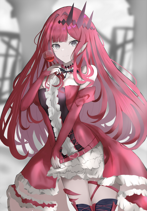 Baobhan Sith from Fate/Grand Order holding a glass of wine