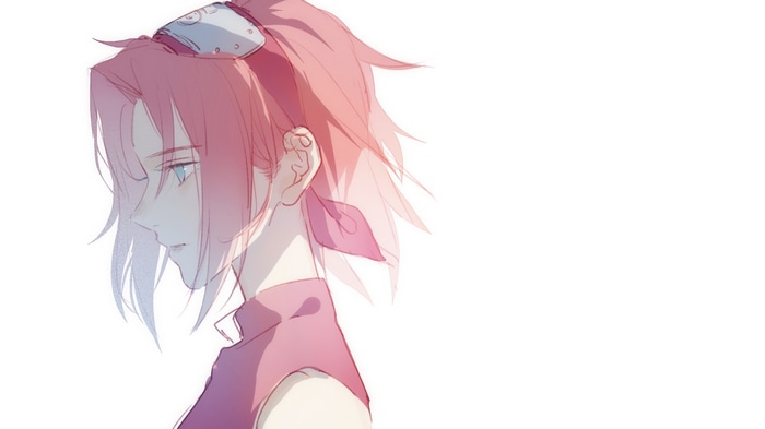 Haruno Sakura from Naruto in profile