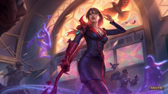 Smite 4K Art of a Woman in a Suit