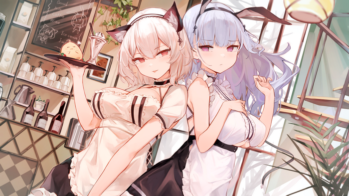 Azur Lane Dido and Sirius in Maid Outfits