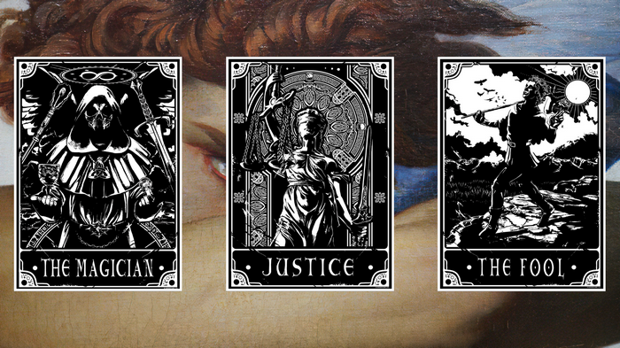 The Magician, Justice, and The Fool Tarot Cards