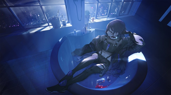 4K Shiomi in Bathtub with Wine