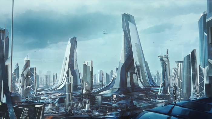 4K Futuristic Cityscape with Tall Buildings
